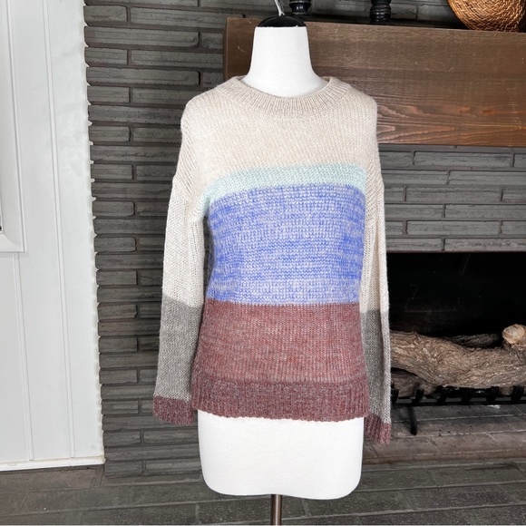 Anthropologie Sweaters - Anthropologie Numph Numalaysia soft netted color block sweater size Large